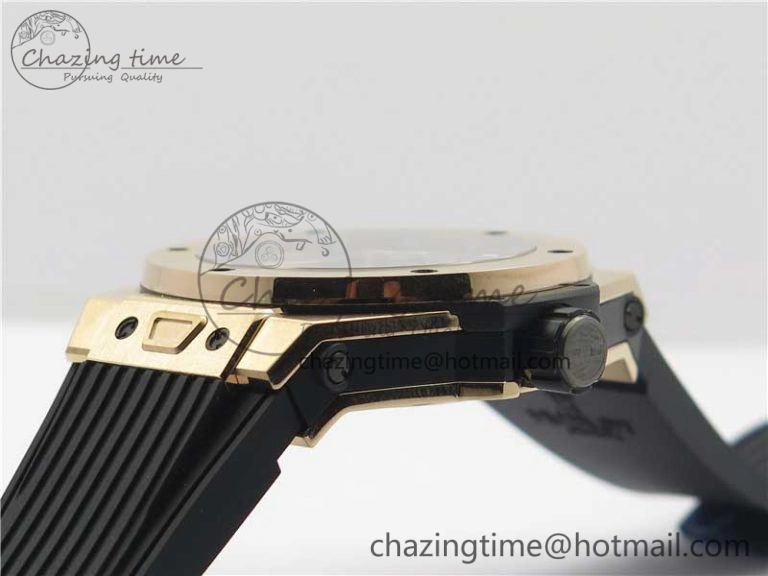 Big Bang Tourbillon King 45mm RG MJF Best Edition Skeleton Dial on Black Rubber Strap