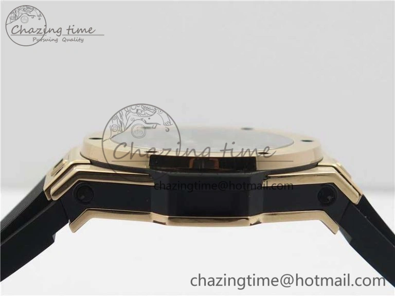 Big Bang Tourbillon King 45mm RG MJF Best Edition Skeleton Dial on Black Rubber Strap