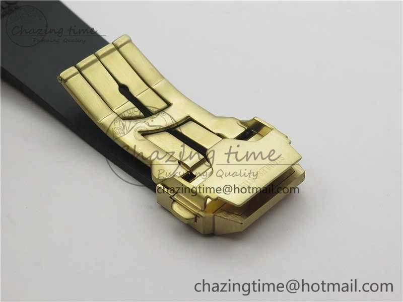Big Bang Tourbillon King 45mm YG MJF Best Edition Skeleton Dial on Black Rubber Strap