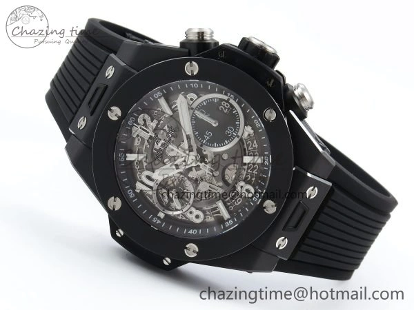Big Bang Unico 42mm Black Ceramic BBF 1:1 Best Edition Skeleton Dial on Black Rubber Strap A1280 V2