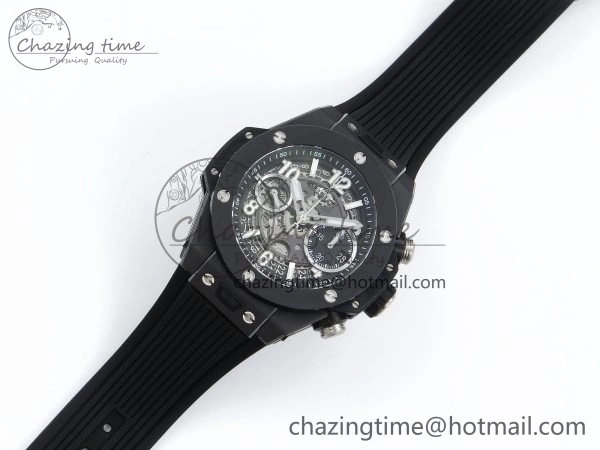 Big Bang Unico 42mm Black Ceramic BBF 1:1 Best Edition Skeleton Dial on Black Rubber Strap A1280 V2