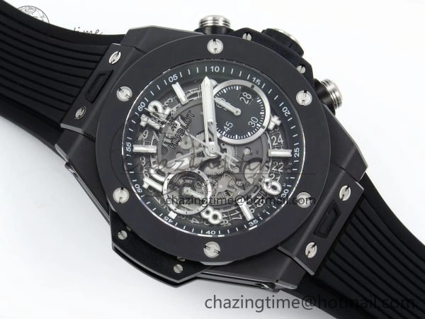 Big Bang Unico 42mm Black Ceramic BBF 1:1 Best Edition Skeleton Dial on Black Rubber Strap A1280 V2