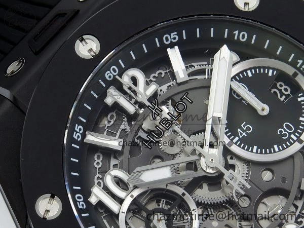 Big Bang Unico 42mm Black Ceramic BBF 1:1 Best Edition Skeleton Dial on Black Rubber Strap A1280 V2