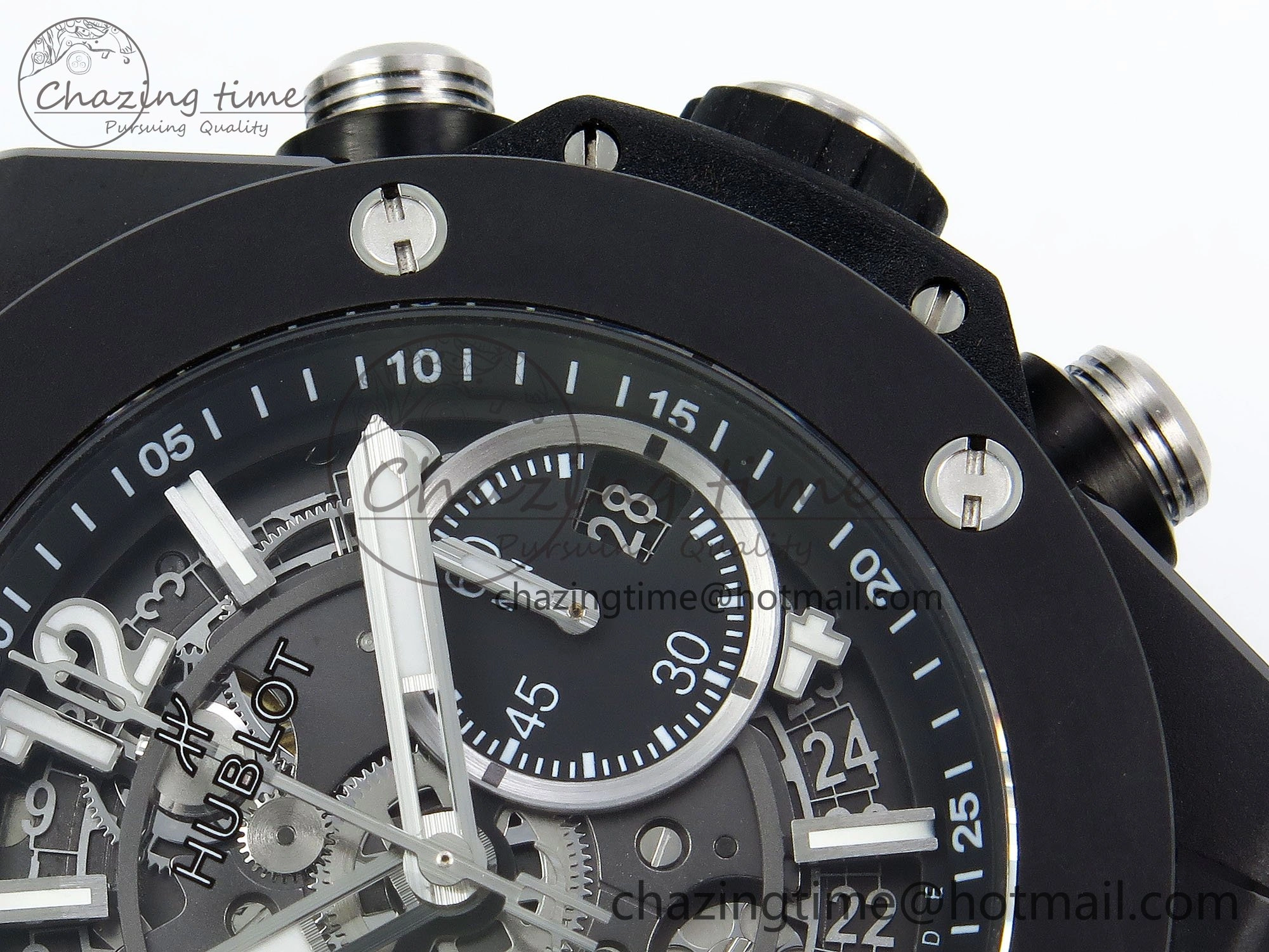 Big Bang Unico 42mm Black Ceramic BBF 1:1 Best Edition Skeleton Dial on Black Rubber Strap A1280 V2