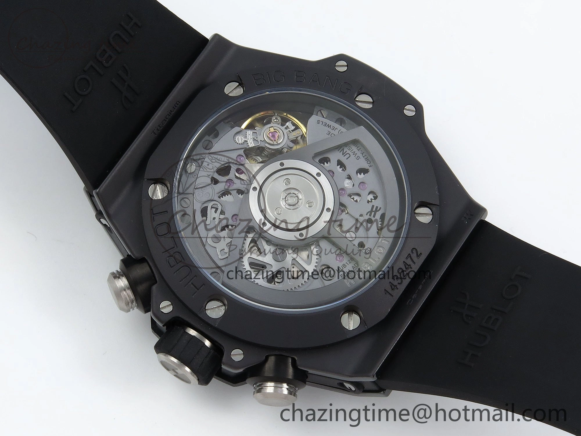 Big Bang Unico 42mm Black Ceramic BBF 1:1 Best Edition Skeleton Dial on Black Rubber Strap A1280 V2