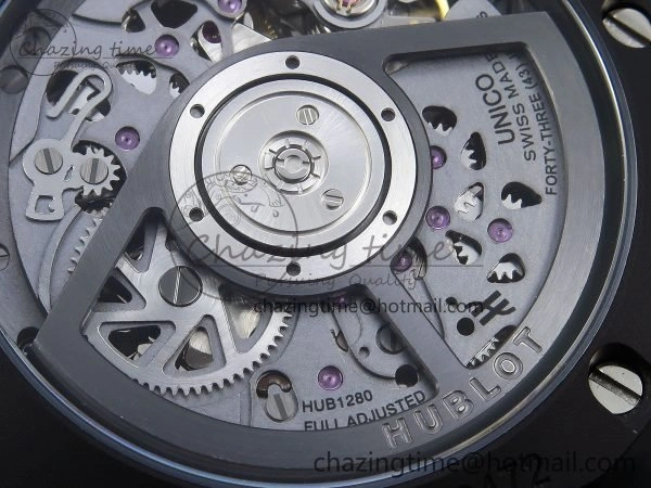 Big Bang Unico 42mm Black Ceramic BBF 1:1 Best Edition Skeleton Dial on Black Rubber Strap A1280 V2