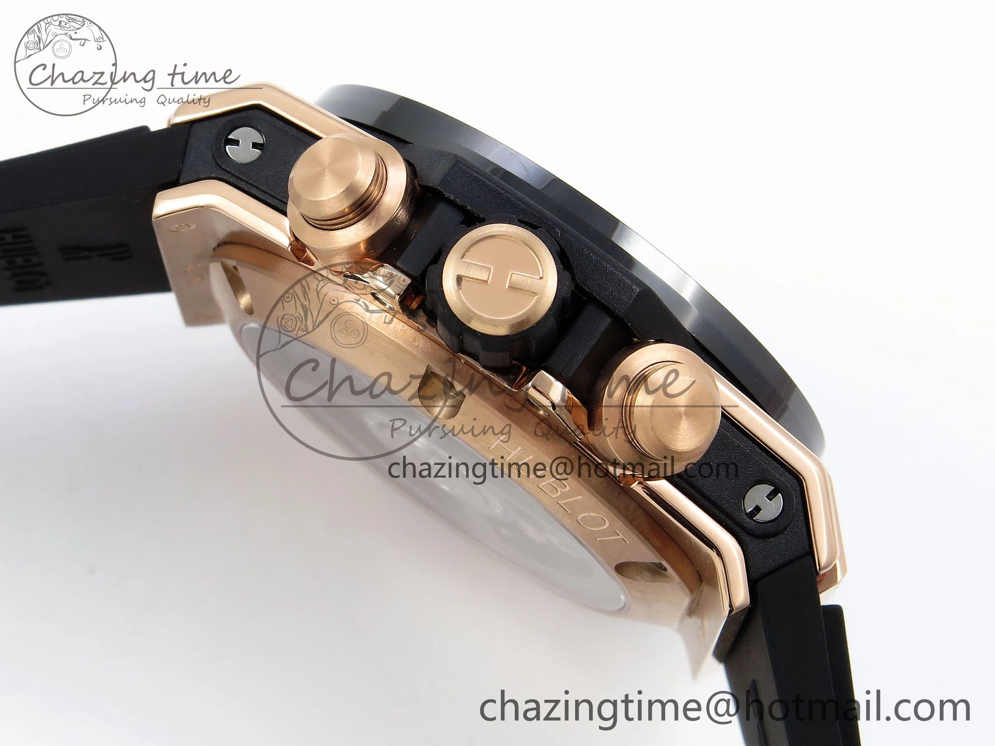 Big Bang Unico 42mm RG BBF 1:1 Best Edition Skeleton Dial Black Ceramic Bezel on Black Rubber Strap A1280 V2