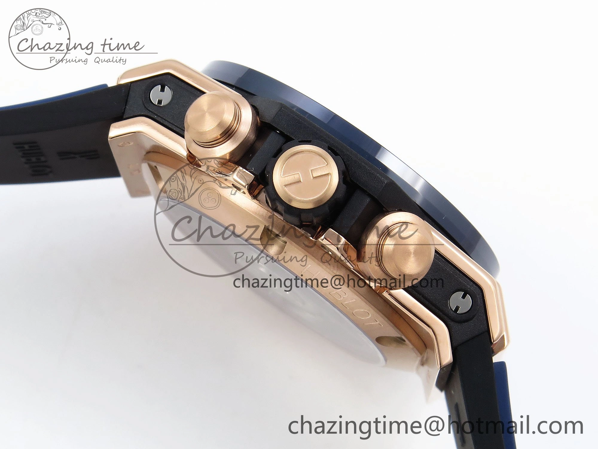 Big Bang Unico 42mm RG BBF 1:1 Best Edition Skeleton Dial Blue Ceramic Bezel on Blue Rubber Strap A1280 V2