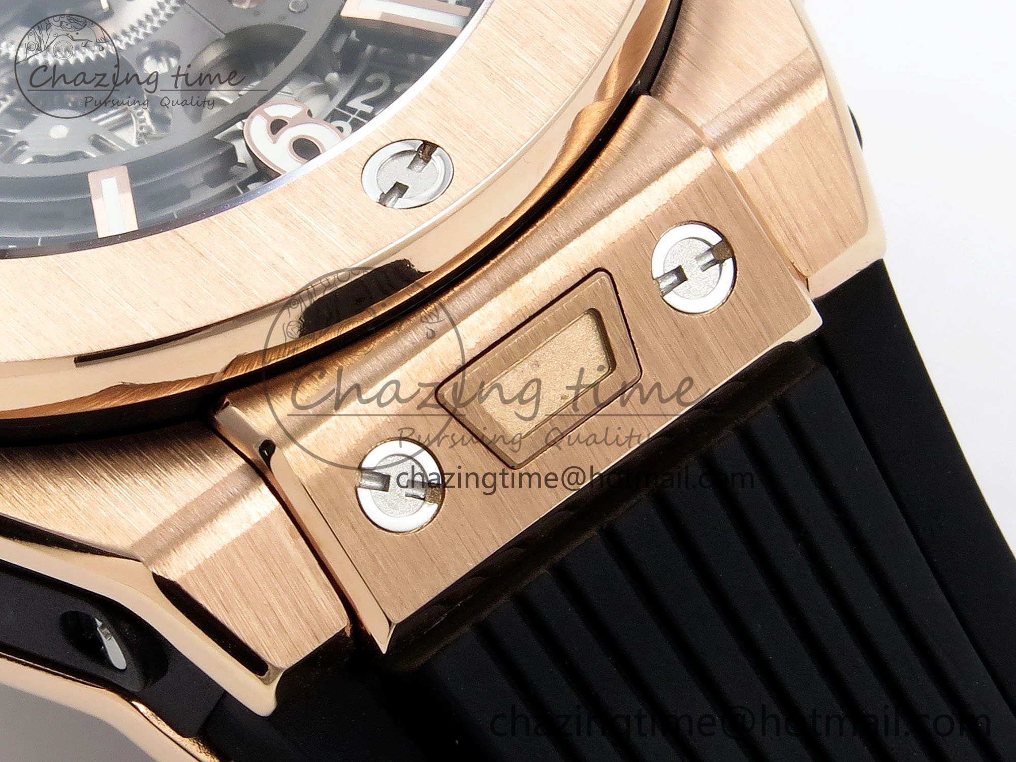 Big Bang Unico 42mm RG BBF 1:1 Best Edition Skeleton Dial on Black Rubber Strap A1280 V2