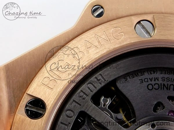 Big Bang Unico 42mm RG BBF 1:1 Best Edition Skeleton Dial on Black Rubber Strap A1280 V2
