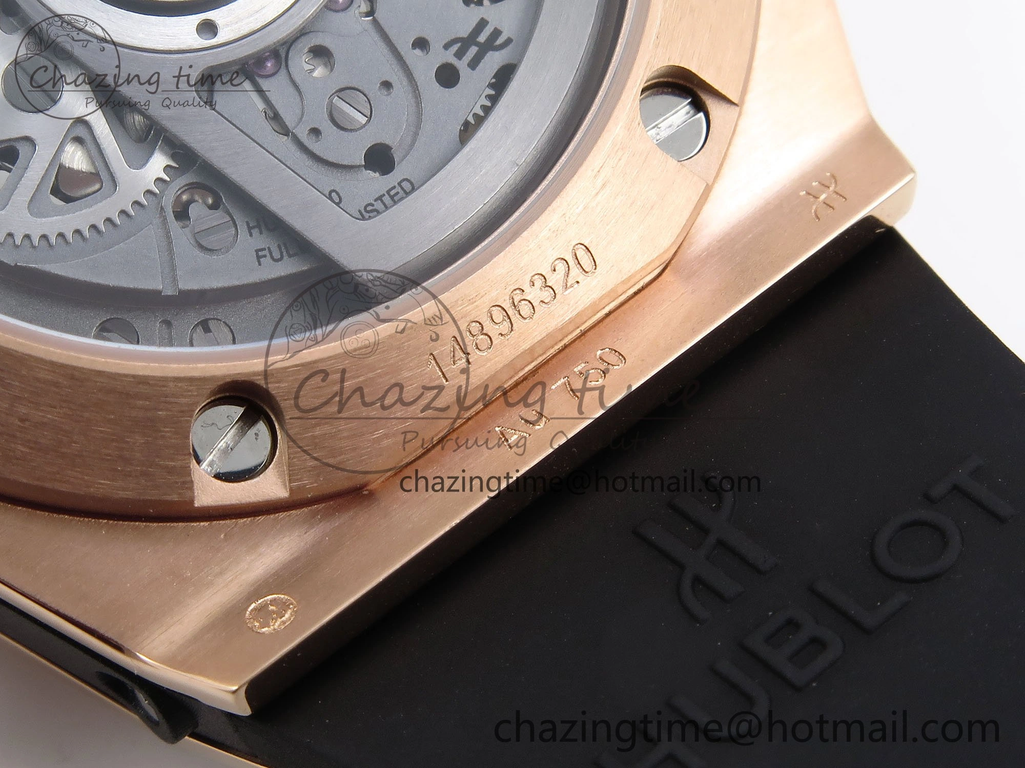 Big Bang Unico 42mm RG BBF 1:1 Best Edition Skeleton Dial on Black Rubber Strap A1280 V2