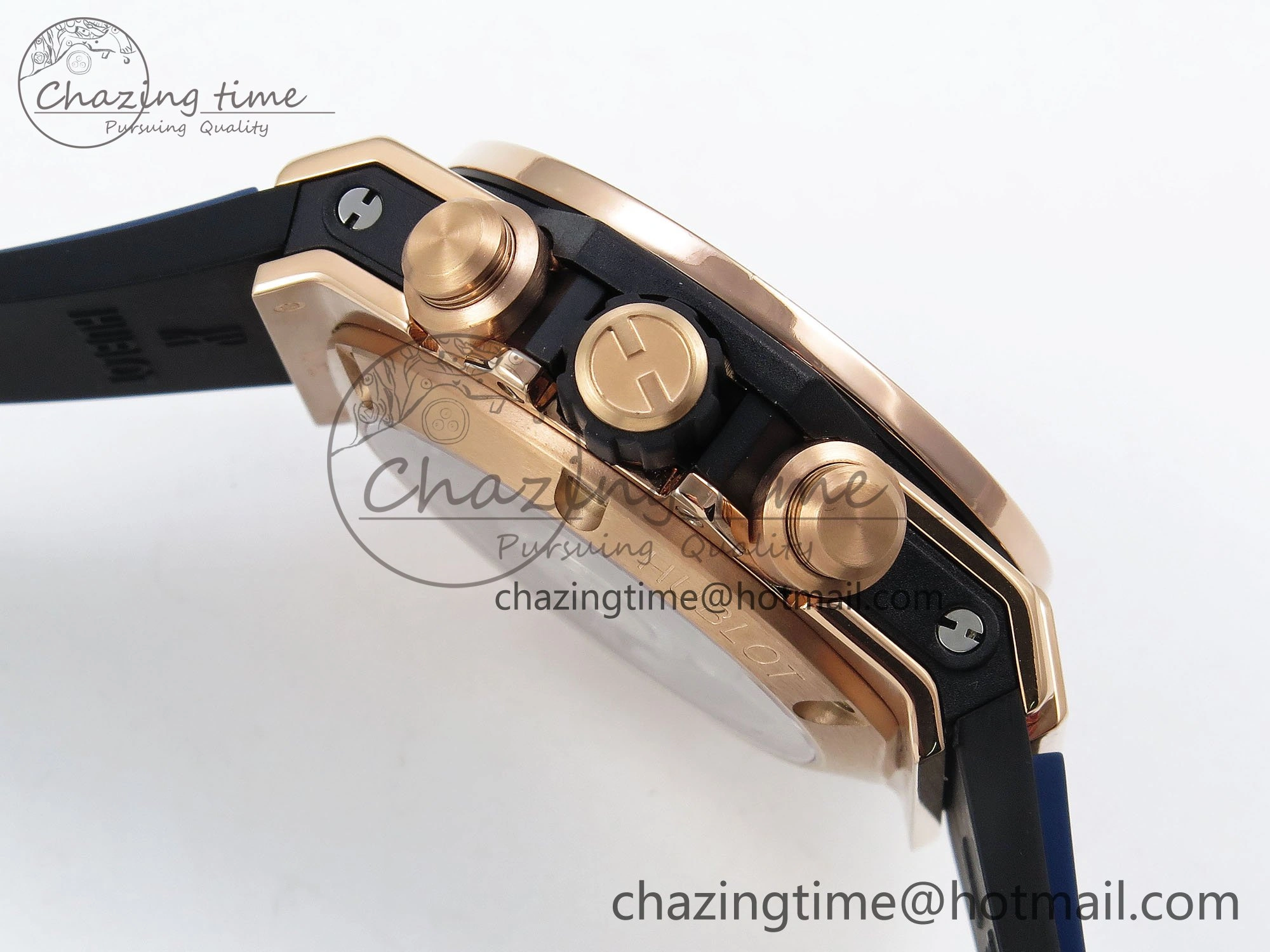 Big Bang Unico 42mm RG BBF 1:1 Best Edition Skeleton Dial on Blue Rubber Strap A1280 V2