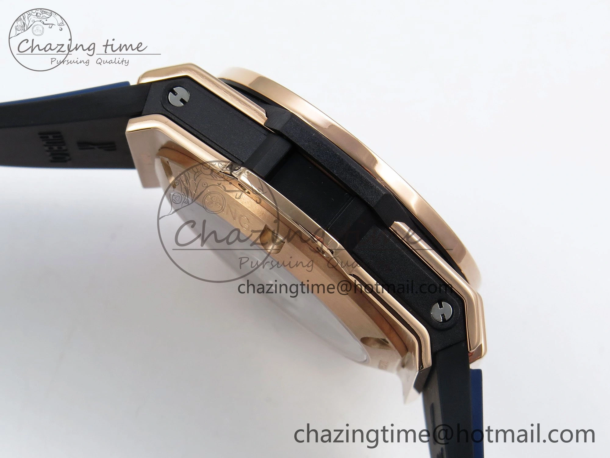 Big Bang Unico 42mm RG BBF 1:1 Best Edition Skeleton Dial on Blue Rubber Strap A1280 V2
