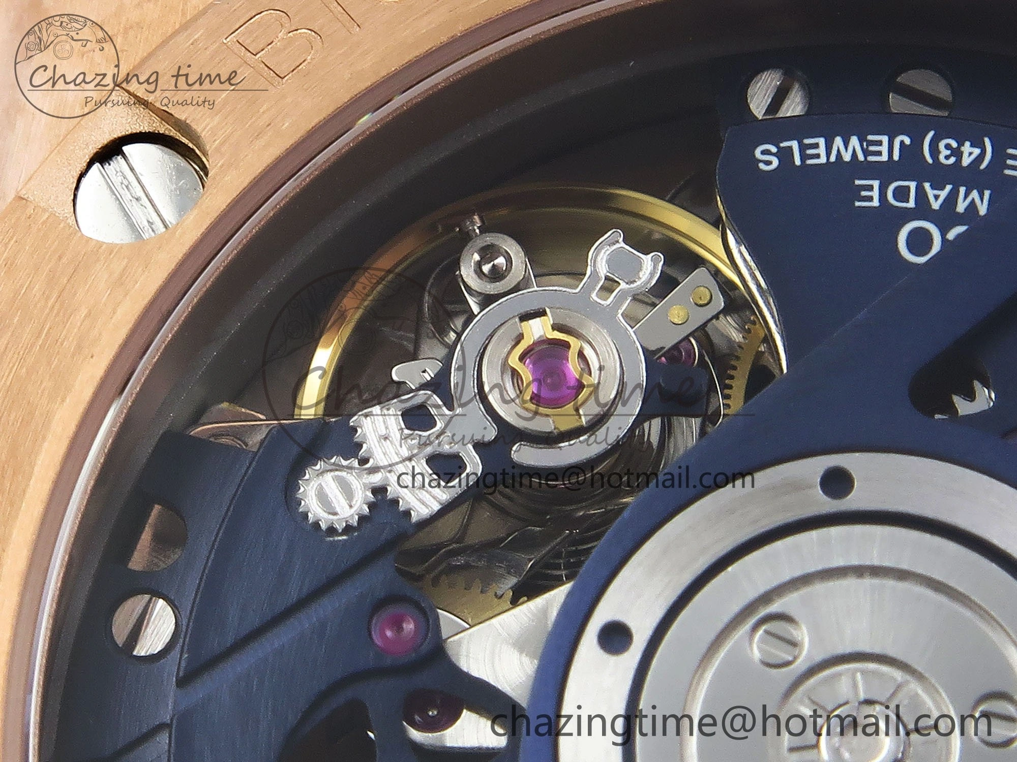 Big Bang Unico 42mm RG BBF 1:1 Best Edition Skeleton Dial on Blue Rubber Strap A1280 V2