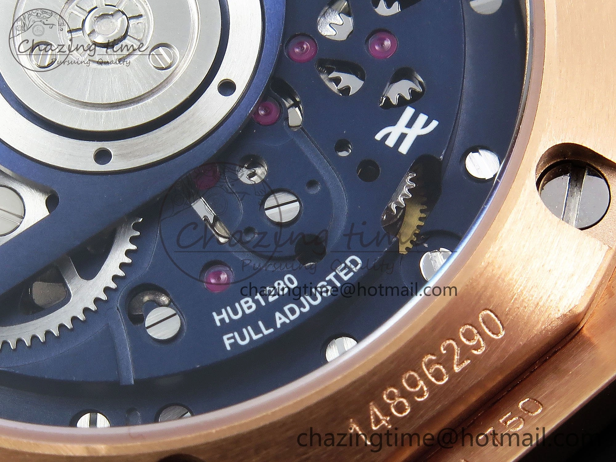 Big Bang Unico 42mm RG BBF 1:1 Best Edition Skeleton Dial on Blue Rubber Strap A1280 V2