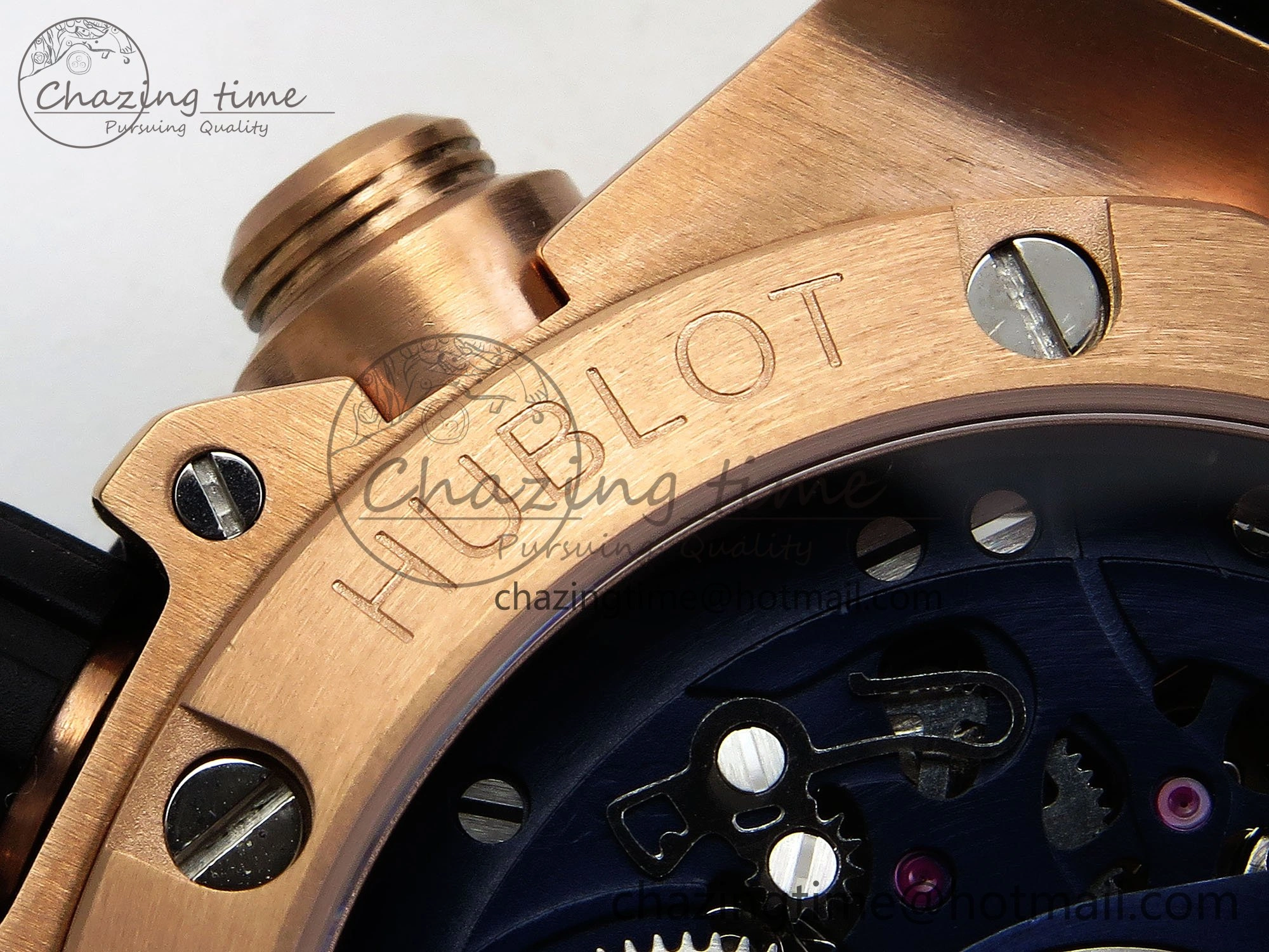 Big Bang Unico 42mm RG BBF 1:1 Best Edition Skeleton Dial on Blue Rubber Strap A1280 V2