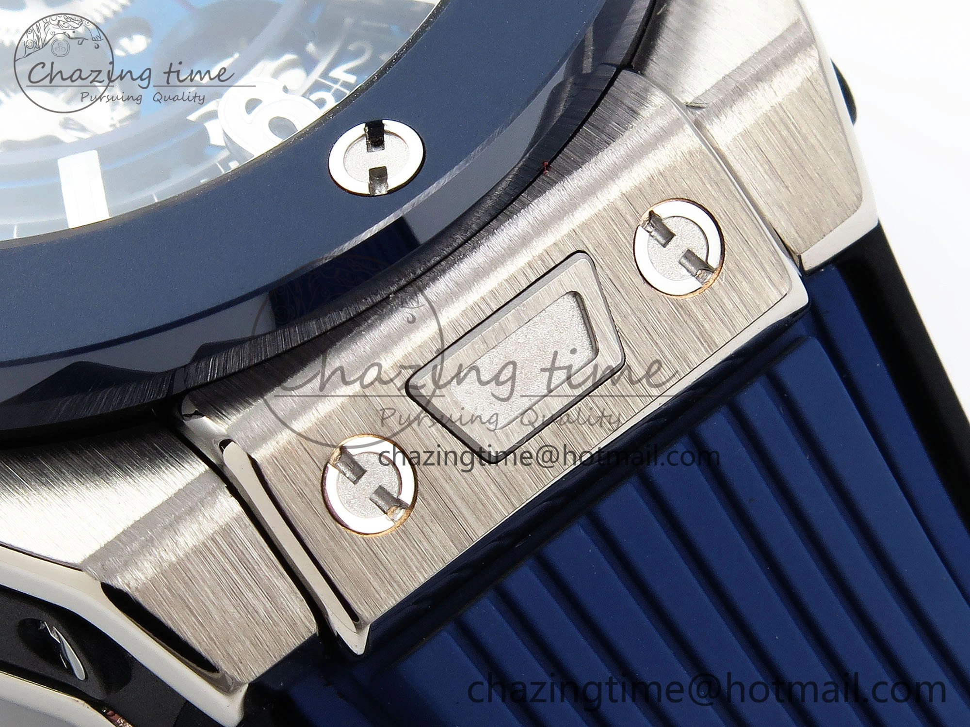 Big Bang Unico 42mm SS BBF 1:1 Best Edition Skeleton Dial Blue Ceramic Bezel on Blue Rubber Strap A1280 V2