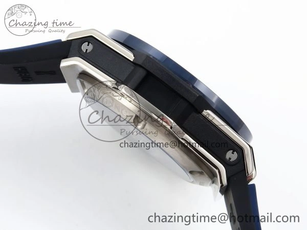Big Bang Unico 42mm SS BBF 1:1 Best Edition Skeleton Dial Blue Ceramic Bezel on Blue Rubber Strap A1280 V2