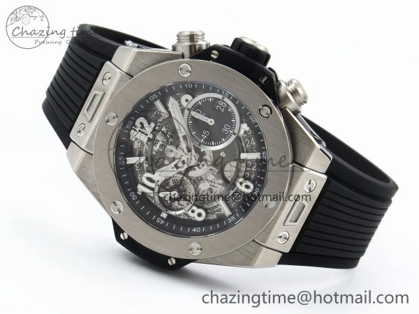 Big Bang Unico 42mm SS BBF 1:1 Best Edition Skeleton Dial on Black Rubber Strap A1280 V2