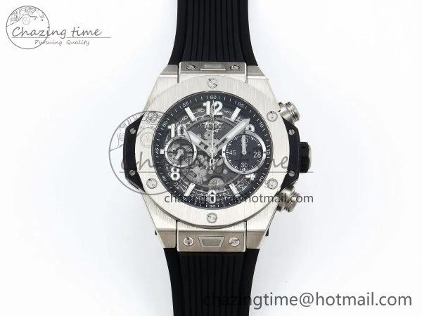 Big Bang Unico 42mm SS BBF 1:1 Best Edition Skeleton Dial on Black Rubber Strap A1280 V2