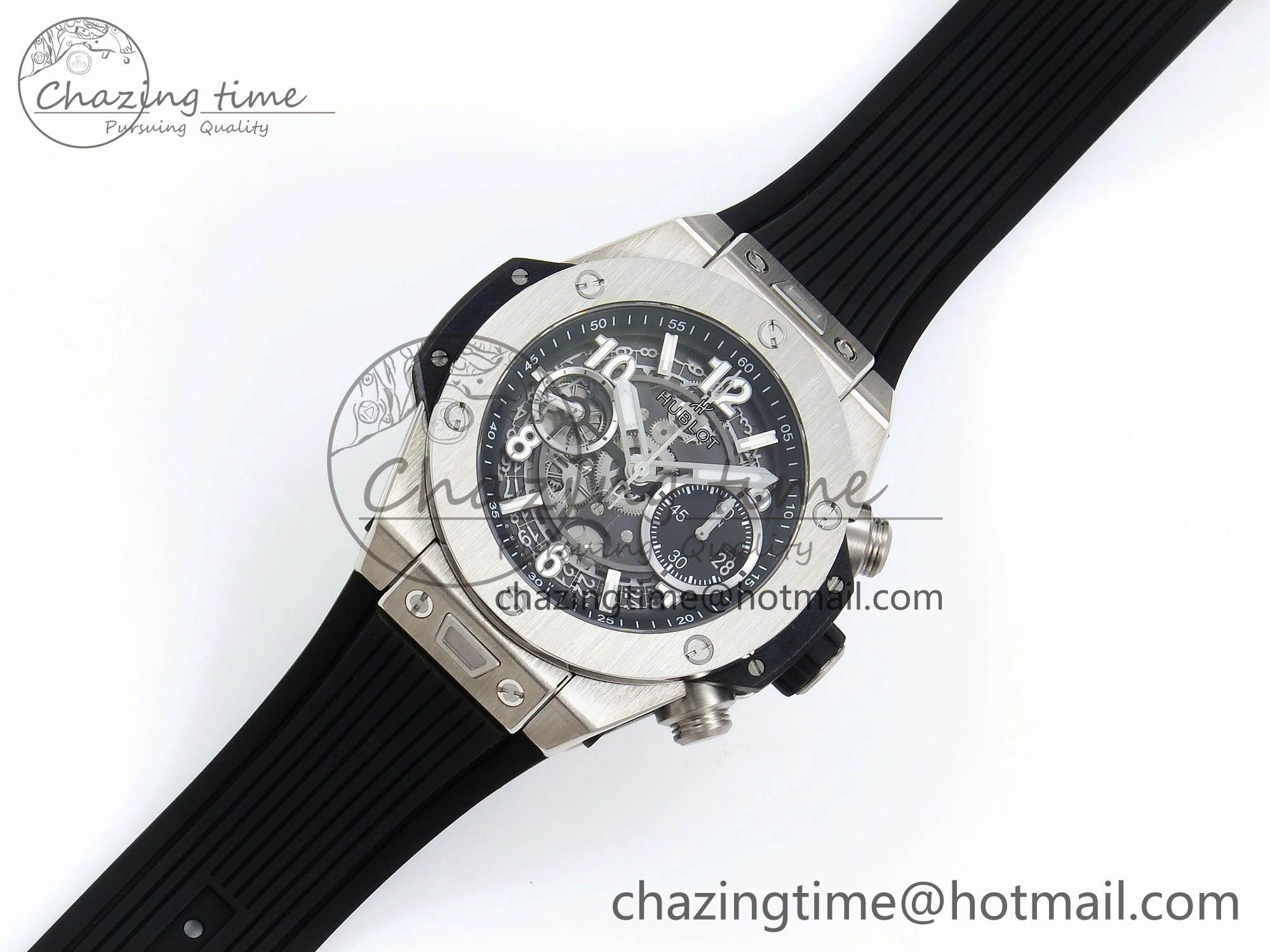 Big Bang Unico 42mm SS BBF 1:1 Best Edition Skeleton Dial on Black Rubber Strap A1280 V2