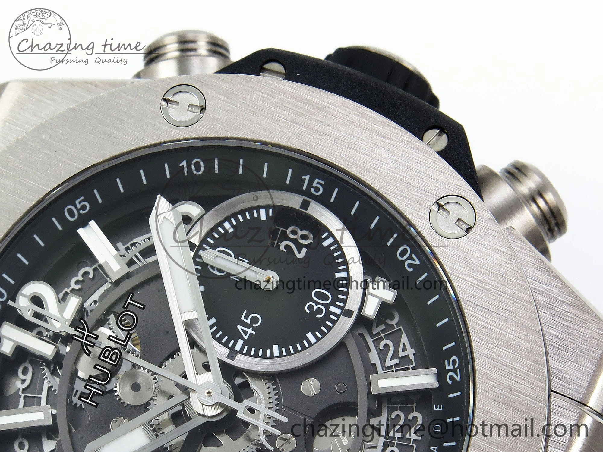 Big Bang Unico 42mm SS BBF 1:1 Best Edition Skeleton Dial on Black Rubber Strap A1280 V2