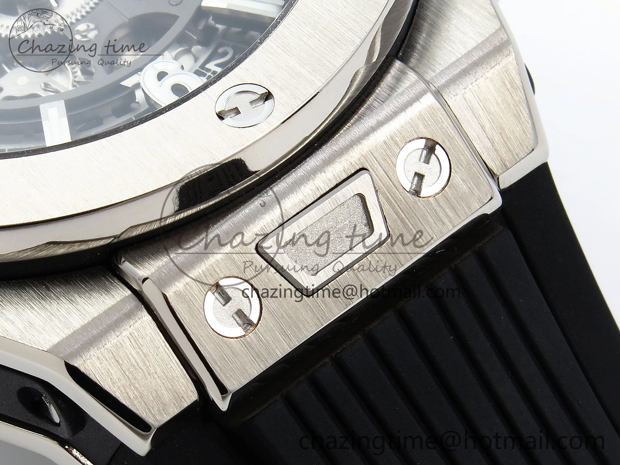 Big Bang Unico 42mm SS BBF 1:1 Best Edition Skeleton Dial on Black Rubber Strap A1280 V2