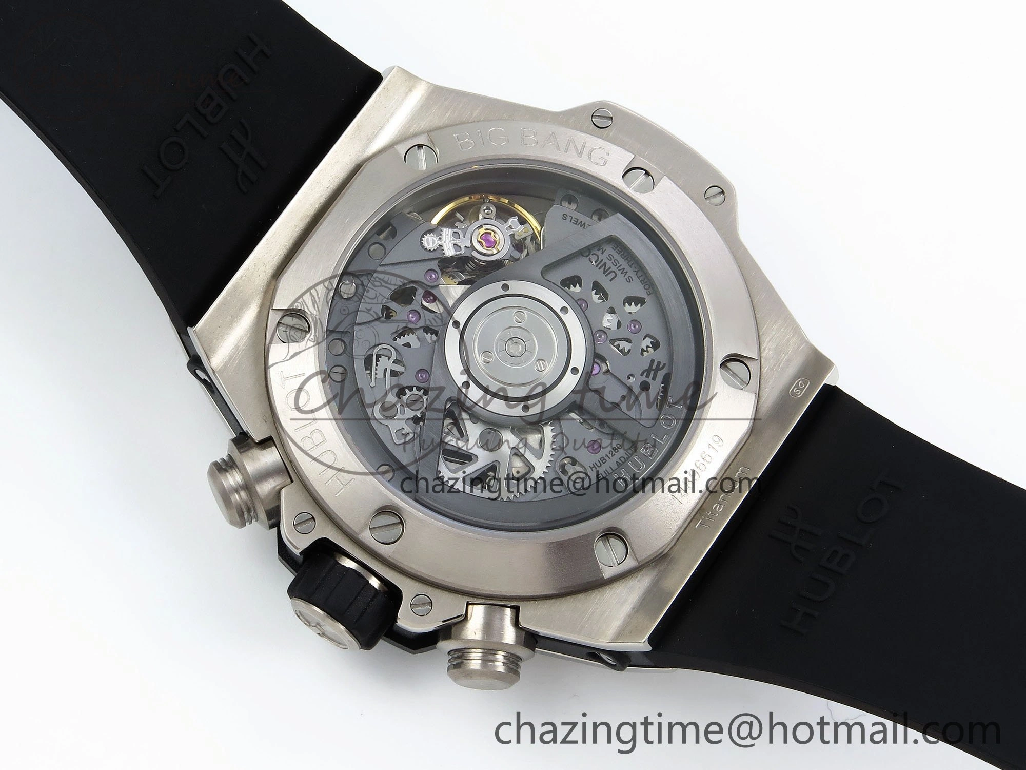 Big Bang Unico 42mm SS BBF 1:1 Best Edition Skeleton Dial on Black Rubber Strap A1280 V2