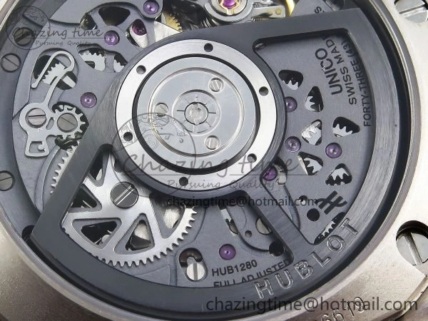 Big Bang Unico 42mm SS BBF 1:1 Best Edition Skeleton Dial on Black Rubber Strap A1280 V2