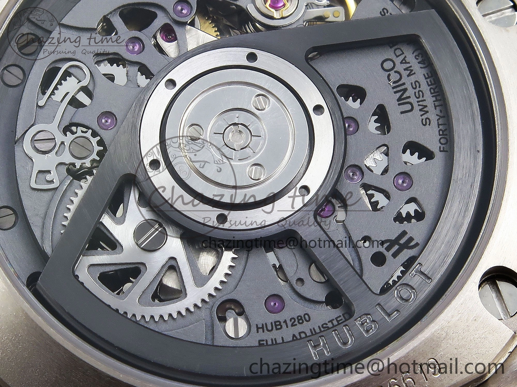 Big Bang Unico 42mm SS BBF 1:1 Best Edition Skeleton Dial on Black Rubber Strap A1280 V2