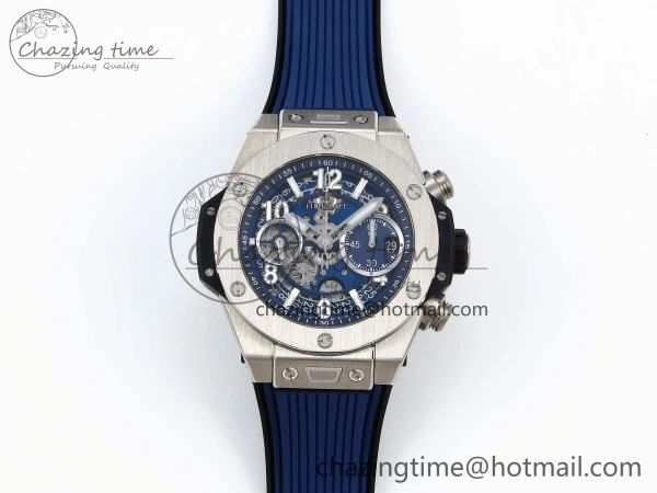 Big Bang Unico 42mm SS BBF 1:1 Best Edition Skeleton Dial on Blue Rubber Strap A1280 V2