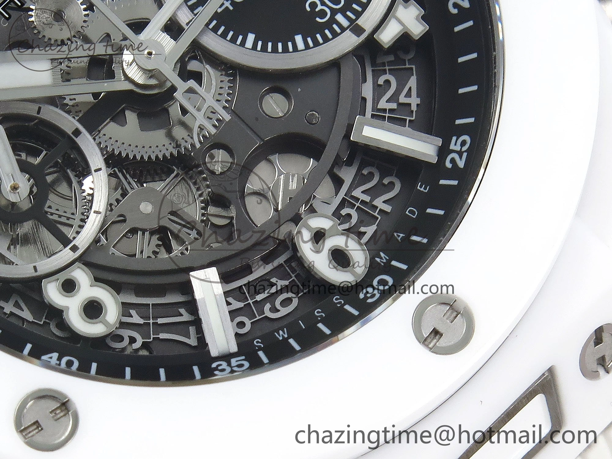 Big Bang Unico 42mm White Ceramic BBF 1:1 Best Edition Skeleton Dial on White Rubber Strap A1280 V2