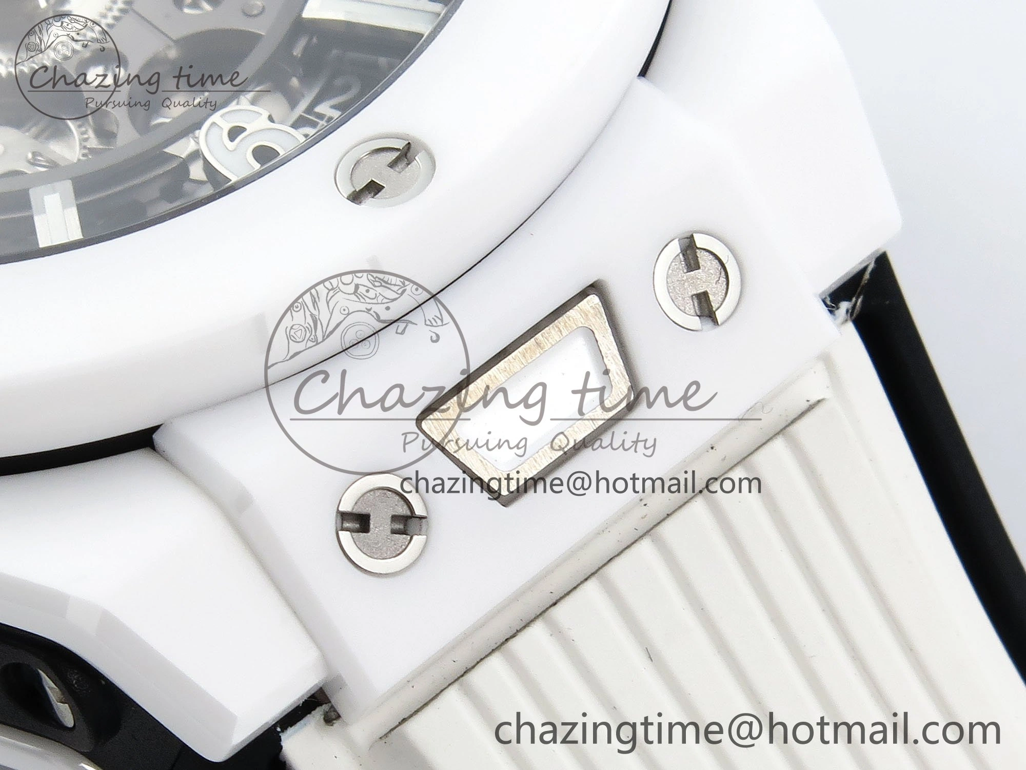Big Bang Unico 42mm White Ceramic BBF 1:1 Best Edition Skeleton Dial on White Rubber Strap A1280 V2