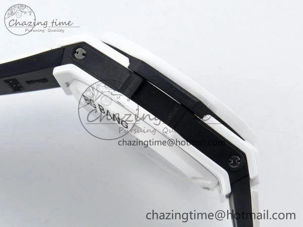 Big Bang Unico 42mm White Ceramic BBF 1:1 Best Edition Skeleton Dial on White Rubber Strap A1280 V2
