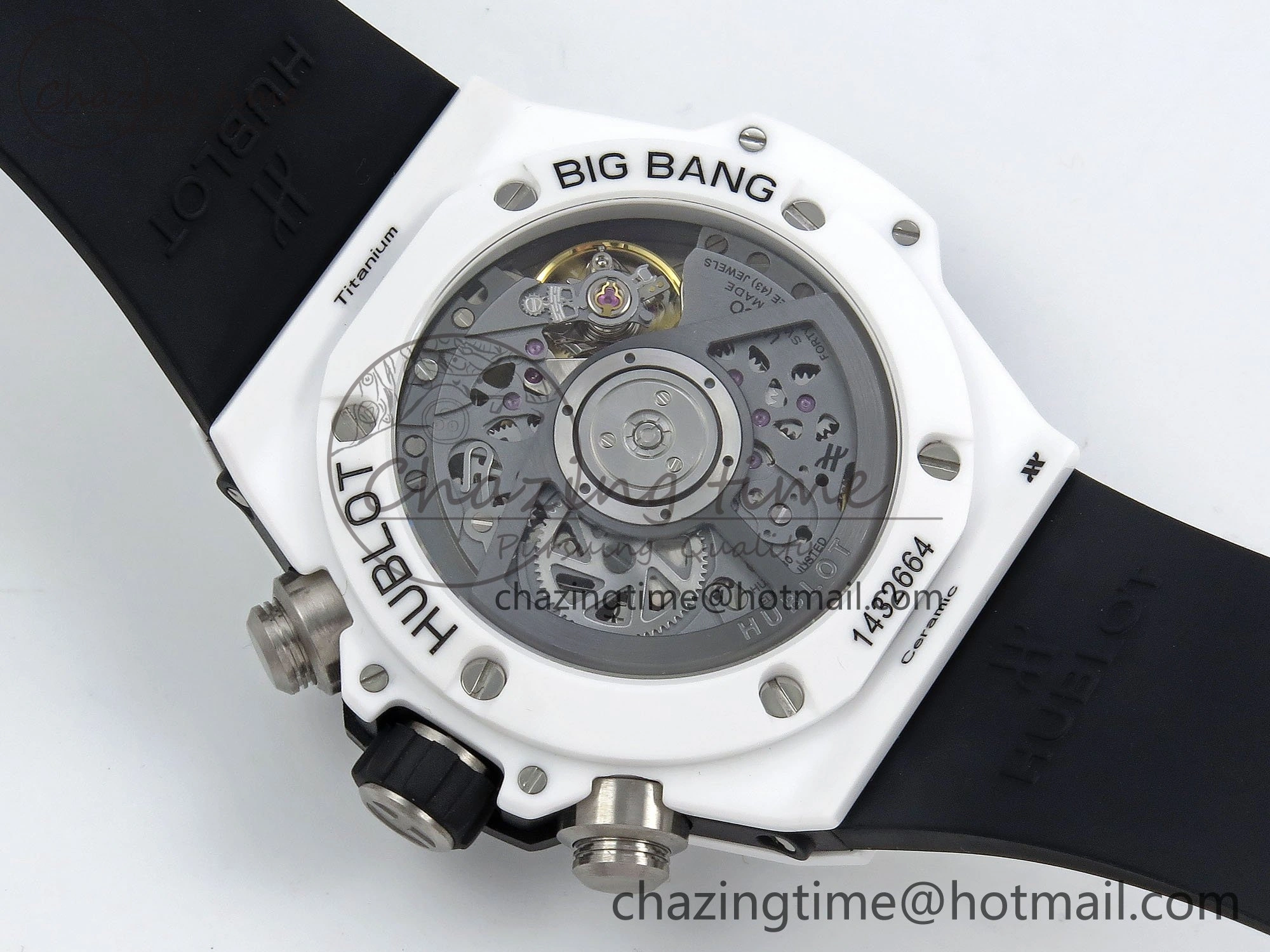 Big Bang Unico 42mm White Ceramic BBF 1:1 Best Edition Skeleton Dial on White Rubber Strap A1280 V2