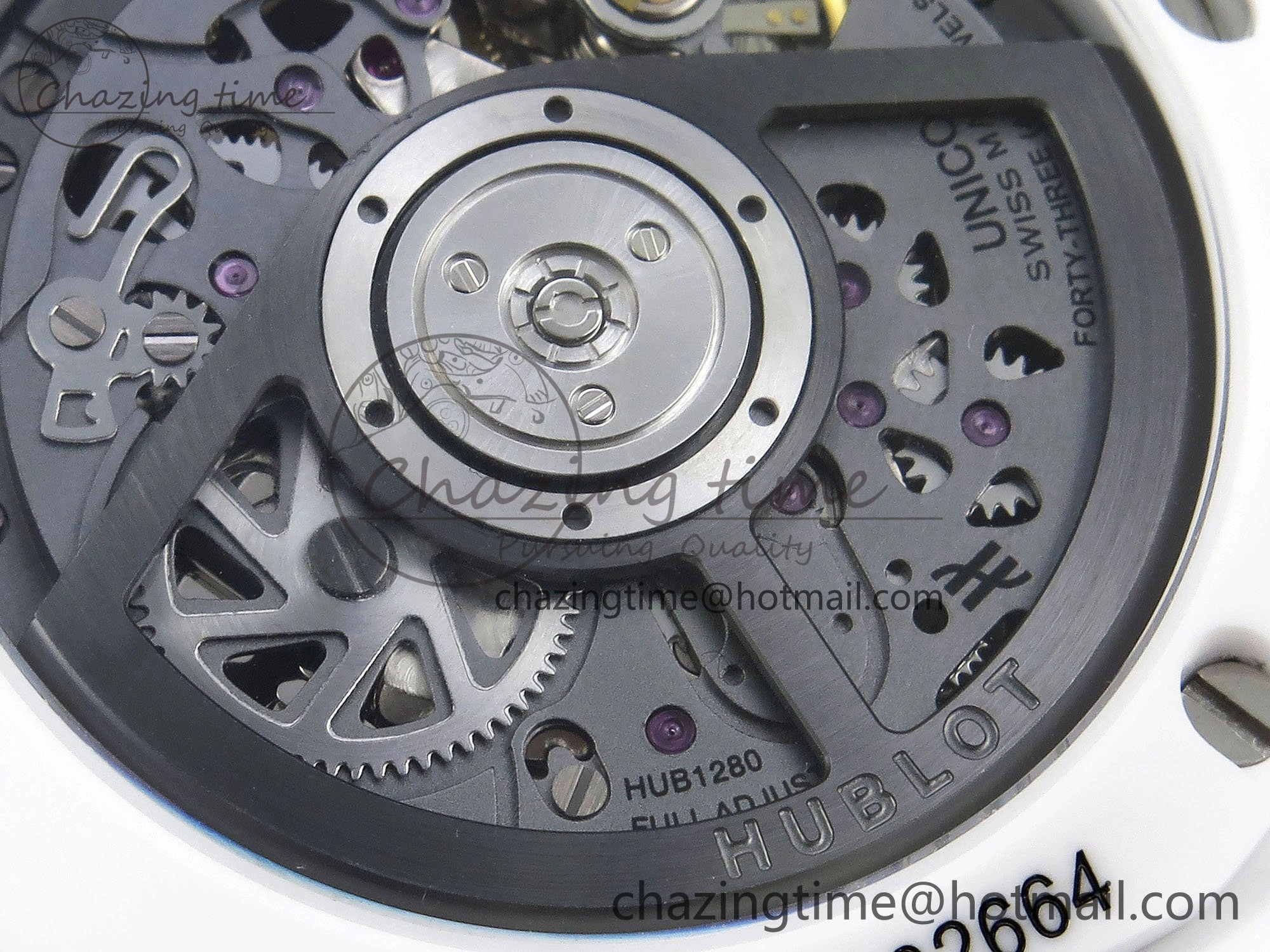 Big Bang Unico 42mm White Ceramic BBF 1:1 Best Edition Skeleton Dial on White Rubber Strap A1280 V2