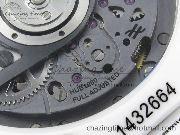 Big Bang Unico 42mm White Ceramic BBF 1:1 Best Edition Skeleton Dial on White Rubber Strap A1280 V2