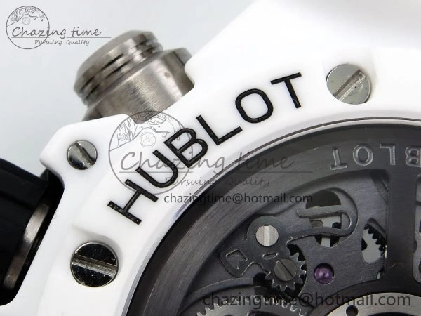 Big Bang Unico 42mm White Ceramic BBF 1:1 Best Edition Skeleton Dial on White Rubber Strap A1280 V2