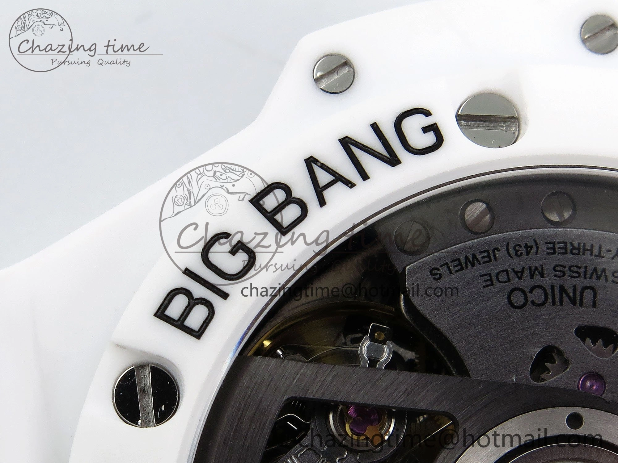 Big Bang Unico 42mm White Ceramic BBF 1:1 Best Edition Skeleton Dial on White Rubber Strap A1280 V2