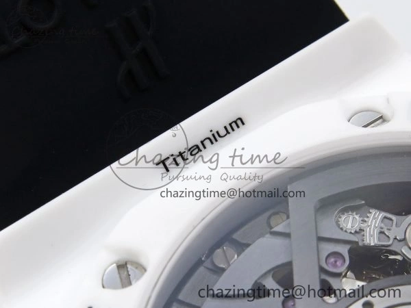 Big Bang Unico 42mm White Ceramic BBF 1:1 Best Edition Skeleton Dial on White Rubber Strap A1280 V2