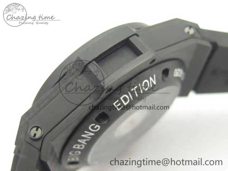 Big Bang Unico 45.5mm Carbon 3AF Best Edition Black Skeleton Dial On Rubber Strap A7750