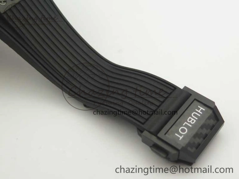Big Bang Unico 45.5mm Carbon 3AF Best Edition Black Skeleton Dial On Rubber Strap A7750