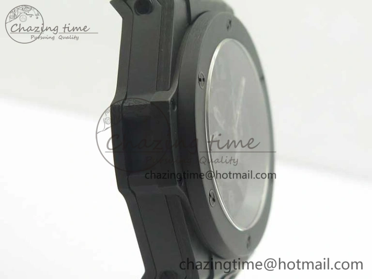 Big Bang Unico 45.5mm Carbon 3AF Best Edition Black Skeleton Dial On Rubber Strap A7750