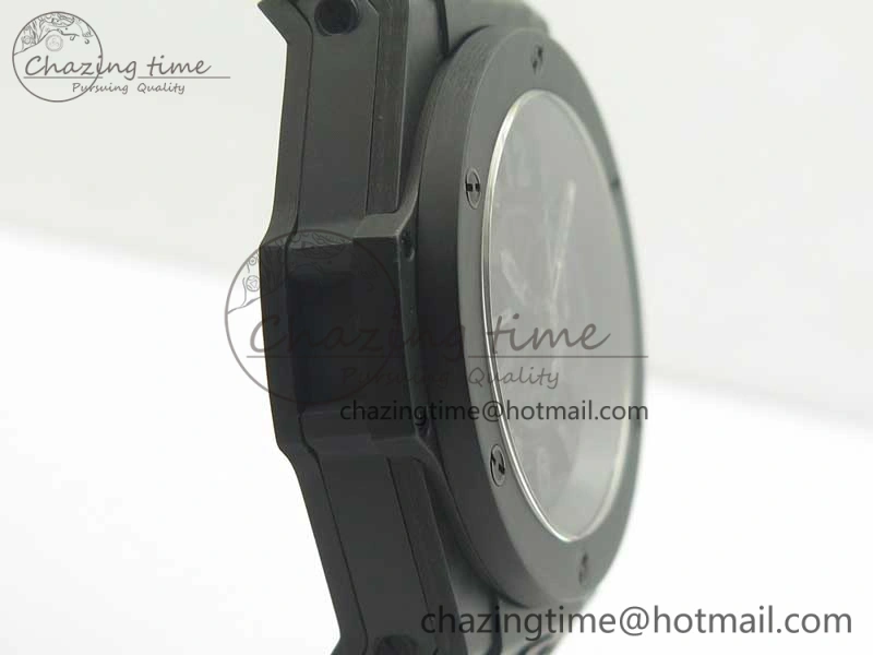 Big Bang Unico 45.5mm Carbon 3AF Best Edition Black Skeleton Dial On Rubber Strap A7750