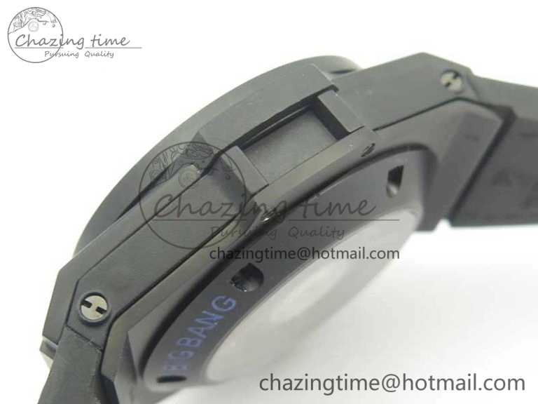 Big Bang Unico 45.5mm DLC 3AF Best Edition Blue Skeleton Dial On Blue Gummy Strap A7750