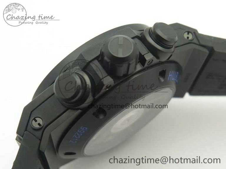 Big Bang Unico 45.5mm DLC 3AF Best Edition Blue Skeleton Dial On Blue Gummy Strap A7750