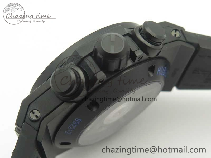 Big Bang Unico 45.5mm DLC 3AF Best Edition Blue Skeleton Dial On Blue Gummy Strap A7750