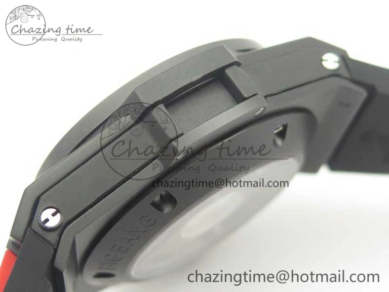Big Bang Unico 45.5mm DLC 3AF Best Edition Gray Skeleton Dial On Red Rubber Strap A7750