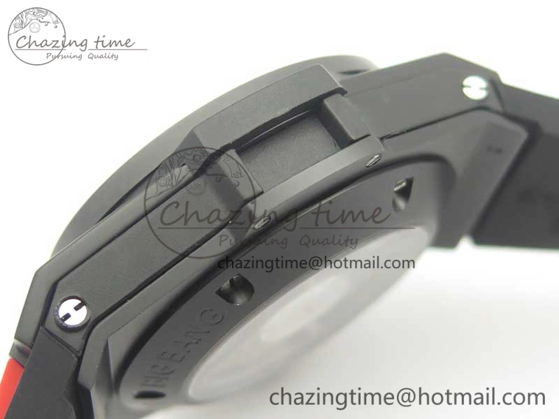 Big Bang Unico 45.5mm DLC 3AF Best Edition Gray Skeleton Dial On Red Rubber Strap A7750