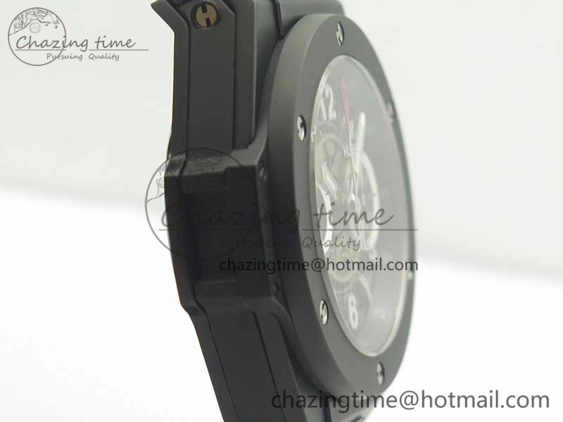 Big Bang Unico 45.5mm DLC 3AF Best Edition Gray Skeleton Dial On Red Rubber Strap A7750